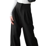 Kadın Pileli Siyah Palazzo Pantolon (Siyah, 40)