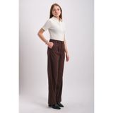 KADIN PİLELİ VE BEL LASTİKLİ DOKUMA PANTOLON GENİŞ PAÇA S51149BB