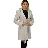 Kadın Pıtırcık Uzun Kaşe Kaban BGL-ST04122 KREM 38