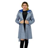 Kadın Pıtırcık Uzun Kaşe Kaban BGL-ST04122 MAVİ 46