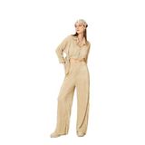 Kadın Pliseli Beli Lastikli Pantolon Tunik Gömlek Ikili Bürümcük Salaş Takım 3573330 Sarı 38