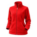 Kadın Polar Kanguru Cepli Fermuarlı – Yumuşak Dokulu, Dik Yaka, Günlük & Outdoor Kullanım, Kışlık Polar Sweatshirt (Kırmızı, L)