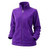 Kadın Polar Kanguru Cepli Fermuarlı – Yumuşak Dokulu, Dik Yaka, Günlük & Outdoor Kullanım, Kışlık Polar Sweatshirt (Mor, M)