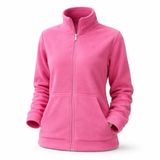 Kadın Polar Kanguru Cepli Fermuarlı – Yumuşak Dokulu, Dik Yaka, Günlük & Outdoor Kullanım, Kışlık Polar Sweatshirt (Pembe, M)