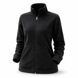 Kadın Polar Kanguru Cepli Fermuarlı – Yumuşak Dokulu, Dik Yaka, Günlük & Outdoor Kullanım, Kışlık Polar Sweatshirt (Siyah, XL)