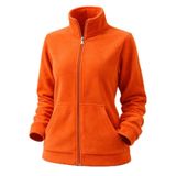 Kadın Polar Kanguru Cepli Fermuarlı – Yumuşak Dokulu, Dik Yaka, Günlük & Outdoor Kullanım, Kışlık Polar Sweatshirt (Turuncu, L)