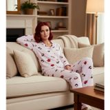 Kadın Polar Penguen Baskılı Gömlek Yaka Pijama Takımı Fonksiyonel Dayanıklı Kaliteli Rahat
