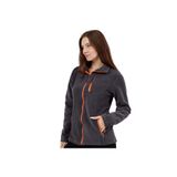 Kadın Polar Tam Fermuarlı Outdoor 3 Cepli Spor Polar Ceket (Füme, XXL)
