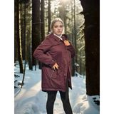 Kadın Premium Doğal Kürk Uzun Kollu Deri Ceket - Bordo