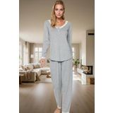 Kadın Puantiyeli Dantelli Pijama Takımı Rahat Pamuklu Örme Kışlık Şık Görünüm Dayanıklı Malzeme