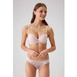 Kadın Pudra 4561 Milan Push Up Dolgulu Dantelli Çeyiz Sütyen Ve Külot Iç Çamasir Takimi
