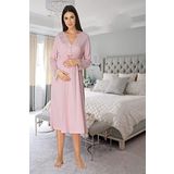 Kadın Pudra Pembe Lohusa Hamile Gecelik (Pudra/XL)