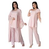 Kadın Pudra Uzun Prenses Sabahlıklı Dantelli Sabahlıklı Hamile Lohusa Pijama Takımı Effort, M, B5011EF-19804IGP2715442