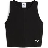 Kadın Puma WARDROBE ESS Ribbed Crop Top T-shirt Nefes Alabilir Kumaş ile Günlük Kullanım - Siyah
