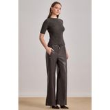 Kadın Rahat Kalıp Beli İp Bağlamalı Geniş Paça Kahverengi Pantolon 25528-PANT-KAHVERENGİ