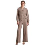 Kadın Rahat Kalıp Pileli Geniş Paça Bej Pantolon 25537-PANT-MINK