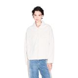 Kadın Rahat Kesim Cep Detaylı Pamuklu Denim Ekru Ceket XW001061 AF14494-U1051