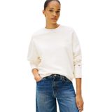 Kadın Regular Fit Bisiklet Yaka Uzun Kol Pamuklu Beyaz Sweatshirt WW0WW46125-YA8