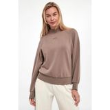 Kadın Regular Fit Bisiklet Yaka Uzun Kollu Kahverengi Sweatshirt XW000804 AF16111-U6242