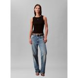 Kadın Regular Fit Fitilli Dokuma Etiketli T-Shirt - Siyah | L