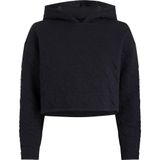 Kadın Regular Fit Kapüşonlu Marka Logo Baskılı Uzun Kollu Siyah Sweatshirt 000QS7267E-UB1