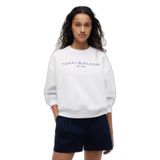 Kadın Regular Fit Pamuklu Bisiklet Yaka Uzun Kollu Beyaz Sweatshirt WW0WW47831-YCF
