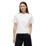 Kadın Regular Fit Yuvarlak Yakalı Pamuklu Kısa Kollu Beyaz T-Shirt WW0WW49646-YBL