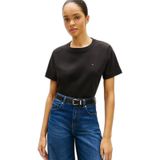 Kadın Regular Fit Yuvarlak Yakalı Pamuklu Kısa Kollu Siyah T-Shirt WW0WW49646-BDS