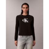 Kadın Regular Fit%100 Pamuklu Yuvarlak Yakalı Logo İşlemeli Uzun Kollu Siyah T-Shirt LV047E820G-UB1