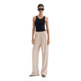 Kadın Relax Fit Rahat Kesim Krep Kumaş Yüksel Bel Geniş Paça Kuşaklı Esnek Pantolon 4715
