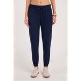 Kadın Relax Fit Rahat Kesim Modal Kumaş Beli Bağlamalı Lastikli Jogger Lacivert Pantolon