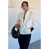 Kadın Renk Garnili Astarlı Peluş Mont P-00018500 - XL - Krem