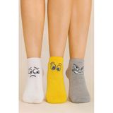 Kadın Renkli Emoji Yüz İfadeli Desenli Çorap 6’Lı Set