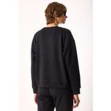 Kadın Rhona Bisiklet Yaka Regular Fit 3 İplik Sweatshirt%100 Pamuk - Siyah SİYAH