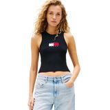 Kadın Ribbed Slim Racerback T-Shirt - Siyah
