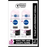 Kadın Roll-on Deodorant Black&white Invisible Clear 50ml, 72 Saat Anti-perspirant, X2 Adet