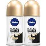 Kadın Roll-on Deodorant Black&white Invisible Ipeksi Pürüzsüzlük 50ml, 48 Saat Koruma, X2 Adet