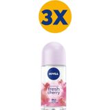 Kadın Roll On Deodorant Fresh Cherry 48 Saat Koruma 50mlx3