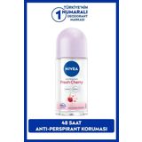 Kadın Roll-on Deodorant Fresh Cherry 50ml, Gün Boyu Ferahlık, Kiraz Kokusu, 48 Saat Ter Koruması