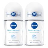 Kadın Roll-on Deodorant Fresh Natural 25ml, 72 Saat Anti-perspirant Koruma, Seyahat Boyu, Alkolsüz