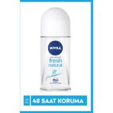 Kadın Roll-on Deodorant Fresh Natural 50ml, 48 Saat Anti-perspirant Ter Koruması, Okyanus Özleri