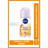 Kadın Roll-on Deodorant Fresh Orange 50ml, Ter Kokusuna Karşı 48 Saat Koruma, Portakal Kokusu