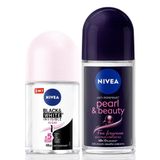KADIN Roll-on Deodorant Pearl&Beauty 50ml ve Mini Roll-on Black&White 25ml, Bakımlı Koltuk Altı