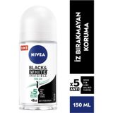 Kadın Rollon Deodorant Black & White Invisible Fresh 50ml, 48 Saat Anti-perspirant Koruma