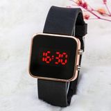 Kadın Rose Renk Silikon Kordon Dijital Led Kol Saati St-304194