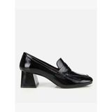Kadın Rugan Deri Siyah Topuklu Klasik Loafer 01AYH312780A100