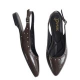 Kadın Rugan Slingback Babet, Sivri Burun, 1 cm Topuk, Termo Taban, Pad'li İç Taban, Günlük Konforlu Ayakkabı (Kahverengi, EU Ayakkabı Beden Sistemi, Yetişkin, Kadın, Sayısal, Orta, 37)