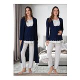 Kadın Sabahlıklı Hamile Lohusa Pijama Takımı, 2XL, Effortt9054-19804IGP2717580