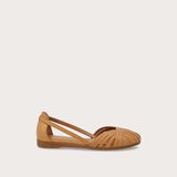 Kadın Sandalet 03M4 Frau Leather Caged Ballet Flats Wıth Thın Straps - Turuncu
