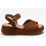 Kadın Sandalet 04B2 Frau Suede Platform Sandals - Kahverengi